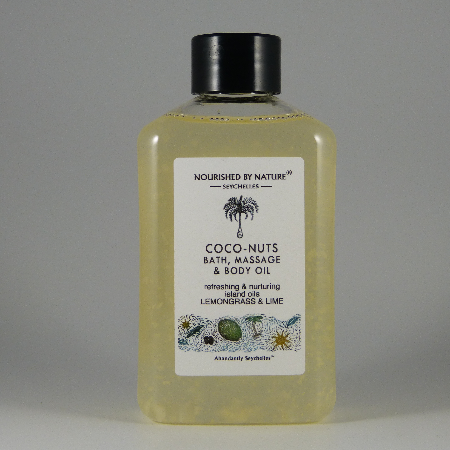 Coco-Nuts Bath, Body & Massage Oil with Lemongrass & Lime (150ml)