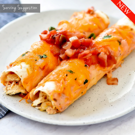 Chicken Enchiladas with tomato and red pepper
