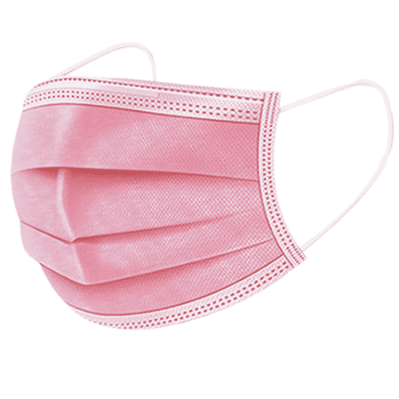 Kid's Pink Disposable Face Mask x50
